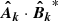 $ \boldsymbol{\hat{A}_k}\cdot \boldsymbol{\hat{B}_k}^* $