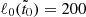 $ \ell_0(\tilde{t}_0)=200 $