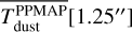 $\[\overline{T_{\text {dust}}^{\text {PPMAP}}}\left[1.25^{\prime \prime}\right]\]$