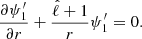 $$ \begin{aligned} \dfrac{\partial \psi _1^{\prime }}{\partial r}+\dfrac{\hat{\ell }+1}{r}\psi _1^{\prime }=0. \end{aligned} $$