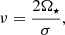 $$ \begin{aligned} \nu =\dfrac{2\Omega _\star }{\sigma }, \end{aligned} $$