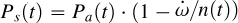 ${P_s}(t) = {P_a}(t) \cdot (1 - \dot \omega /n(t))$
