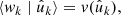 $$ \begin{aligned} \langle {w_k \mid \hat{u}_k}\rangle = v(\hat{u}_k), \end{aligned} $$
