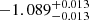 $ -1.089_{-0.013}^{+0.013} $