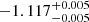 $ -1.117_{-0.005}^{+0.005} $