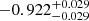 $ -0.922_{-0.029}^{+0.029} $