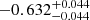 $ -0.632_{-0.044}^{+0.044} $