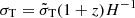 $ \sigma_{\mathrm{T}}=\tilde{\sigma}_{\mathrm{T}}(1+z) H^{-1} $