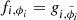 $ f_{i,\phi_i}=g_{i,\tilde{\phi}_i} $