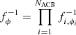 $ f_\phi^{-1} = \prod_{i=1}^{N_{\mathrm{ACB}}} f_{i,\phi_i}^{-1} $