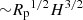 $ {\sim}{R_{\mathrm{p}}}^{1/2}H^{3/2} $