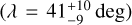 $\left( {\lambda = 41_{ - 9}^{ + 10}{\rm{deg}}} \right)$