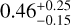 $0.46_{ - 0.15}^{ + 0.25}$