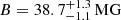 $ B = 38.7_{-1.1}^{+1.3} \, \mathrm{MG} $