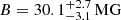 $ B = 30.1_{-3.1}^{+2.7} \, \mathrm{MG} $