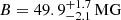 $ B = 49.9_{-2.1}^{+1.7}\, \mathrm{MG} $