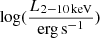 $ \log(\frac{{L}_{2{-}10\,\mathrm{keV}}}{\mathrm{erg\,s}^{-1}}) $