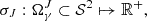 $$ \begin{aligned} \sigma _J: \Omega ^J_{\gamma } \subset \mathcal{S} ^2 \mapsto \mathbb{R} ^+ , \end{aligned} $$