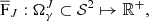$$ \begin{aligned} \overline{\mathrm{F}}_{J}: \Omega ^J_{\gamma } \subset \mathcal{S} ^2 \mapsto \mathbb{R} ^+ , \end{aligned} $$