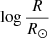 $ \log\frac{R}{R_{\odot}} $