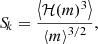$$ \begin{aligned} {S\!}_k = \frac{\left\langle \mathcal{H} (m)^3 \right\rangle }{\left\langle m \right\rangle ^{3/2}}, \end{aligned} $$