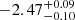 $ -2.47^{+0.09}_{-0.10} $