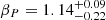 $ \beta_P = 1.14^{+0.09}_{-0.22} $