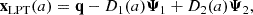 $$ \begin{aligned} \mathbf x _\mathrm{LPT} (a)&= \mathbf q - D_1(a) \boldsymbol{\Psi }_1 + D_2(a) \boldsymbol{\Psi }_2 , \end{aligned} $$