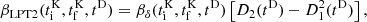 $$ \begin{aligned} \beta _\mathrm{LPT2} (t_\mathrm{i} ^\mathrm{K} , t_\mathrm{f} ^\mathrm{K} , t^\mathrm{D} )&= \beta _\delta (t_\mathrm{i} ^\mathrm{K} , t_\mathrm{f} ^\mathrm{K} , t^\mathrm{D} ) \left[ D_2(t^\mathrm{D} ) - D_1^2(t^\mathrm{D} ) \right], \end{aligned} $$