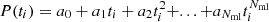 $$ \begin{aligned} P(t_i) = a_0 + a_1 t_i + a_2 t_i^2 + ... + a_{N_{\rm {ml}}} t_i^{N_{\rm {ml}}} \end{aligned} $$