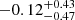$ -0.12 ^{+0.43}_{-0.47} $