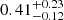 $ 0.41 ^{+0.23}_{-0.12} $