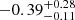 $ -0.39 ^{+0.28}_{-0.11} $