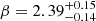 $ \beta = 2.39^{+0.15}_{-0.14} $