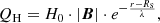 $$ \begin{aligned} Q_{\rm H}=H_0 \cdot \left|\boldsymbol{B}\right|\cdot e^{-\frac{r-R_{\rm s}}{\lambda }},\ \end{aligned} $$