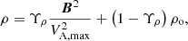 $$ \begin{aligned} \rho =\Upsilon _{\rho }\frac{\boldsymbol{B}^2}{V^2_{\rm A,max}}+\left(1-\Upsilon _{\rho }\right)\rho _{\rm o} ,\end{aligned} $$