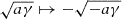 $ \sqrt{a\gamma}\mapsto-\sqrt{-a\gamma} $
