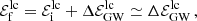 $$ \begin{aligned} \mathcal{E} _{\rm f}^\mathrm{lc} = \mathcal{E} _{\rm i}^\mathrm{lc} + \Delta \mathcal{E} _{\rm GW}^\mathrm{lc} \simeq \Delta \mathcal{E} _{\rm GW}^\mathrm{lc} \, , \end{aligned} $$