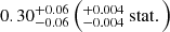 $ 0.30^{+0.06}_{-0.06} \left(^{+0.004}_{-0.004} \ \mathrm{stat}.\right) $