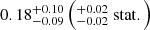 $ 0.18^{+0.10}_{-0.09} \left(^{+0.02}_{-0.02} \ \mathrm{stat}.\right) $
