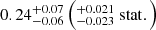 $ 0.24^{+0.07}_{-0.06} \left(^{+0.021}_{-0.023} \ \mathrm{stat}.\right) $