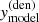 $ \mathit{y}^{(\rm den)}_{\mathrm{model}} $