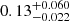 $ 0.13_{-0.022}^{+0.060} $
