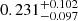 $ 0.231_{-0.097}^{+0.102} $