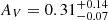 $ A_V = 0.31^{+0.14}_{-0.07} $