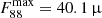 $ F_{88}^{\mathrm{max}} = 40.1\,{{\upmu}} $