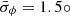 $ \bar{\sigma}_{\phi} = 1.5\circ $