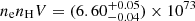 $ n_{\mathrm{e}}n_{\mathrm{H}}V=(6.60^{+0.05}_{-0.04})\times10^{73} $