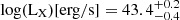 $ \mathrm{log(L_{X})[erg/s]=43.4^{+0.2}_{-0.4}} $