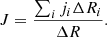 $$ \begin{aligned} J = \frac{\sum _{i}^{ }j _{i} \Delta R_{i} }{\Delta R} . \end{aligned} $$